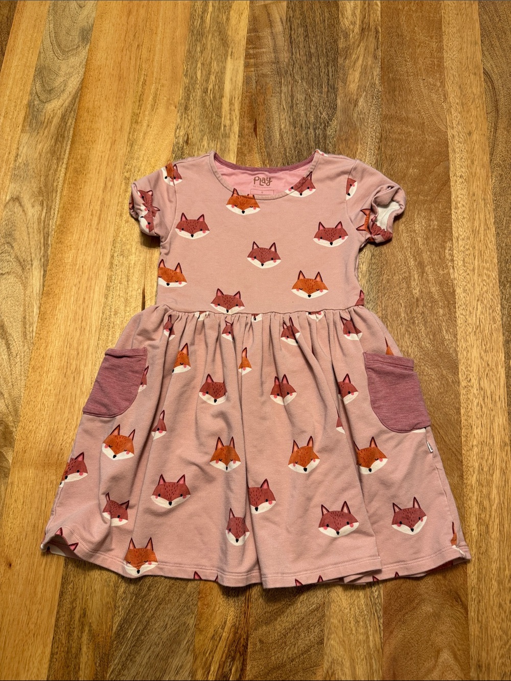 Little Sleepies Mauve Fox Pocket Dress